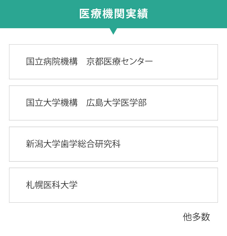 医療機関実績